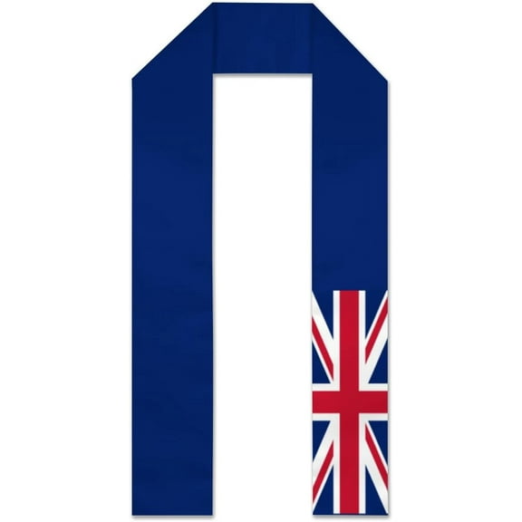 United Kingdom Flag Graduation Stole Graduate Shawl Sash Scraf Gift For Abroad Student International Study (Square)