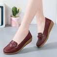 thumbnail image 2 of Womens Comfort Walking Flat Loafer On Leather Loafer Comfortable Flat Shoes Outdoor Driving Shoes,Size 9, 2 of 2