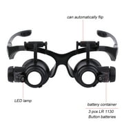 New Upgraded 1pc 20x Magnifier Magnifying Eye Glasses Loupe Lens Jeweler Watch Repair Tool jeweler's loupe Handsfree eyeglasses legs(Black)