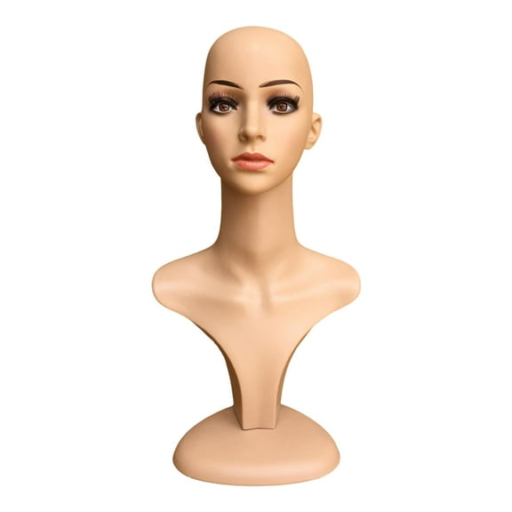 Female Head Mannequin Display Model with Shoulder Lightweight Multipurpose Professional Holder Hats Display Model for Hairpieces