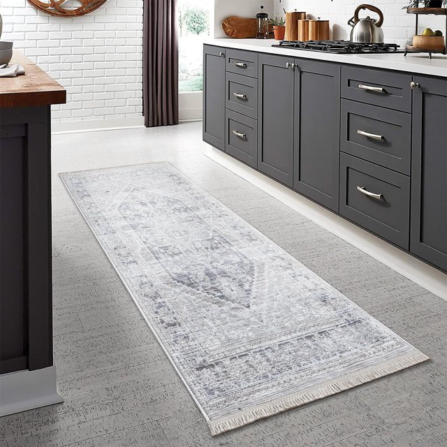 BY COCOON 2'x7' Runner Rug| Carpet Runner Kitchen Rug Kitchen Runner Washable Rug Entryway Rugs Hallway Runner Runners Rugs for Hallway Non Slip Kitchen Carpet (60 Cm x 213 Cm)