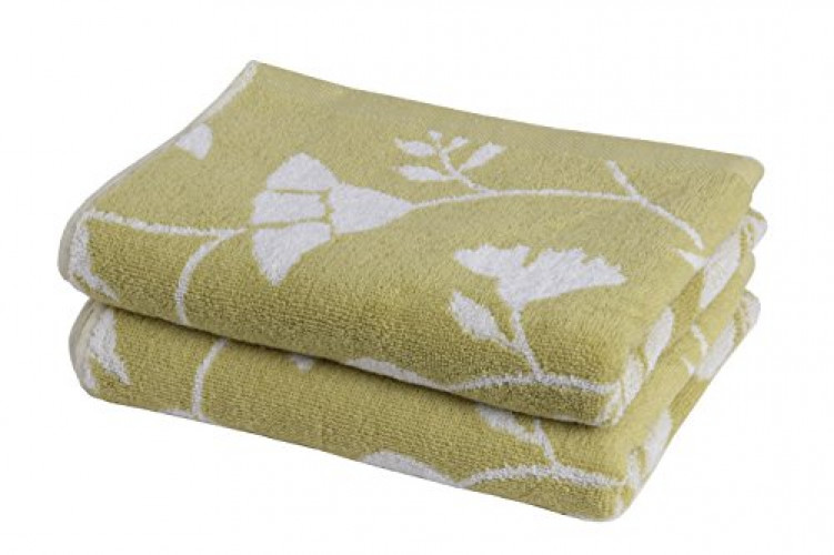 STAR Grade Absorbent Leaf Design Hand Towels 2pack (Green)
