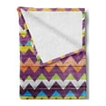 thumbnail image 2 of Chevron Soft Flannel Fleece Throw Blanket, Chevron Schemes on Wood Texture Geometrical Similar to Triangle Vibrant Graphic, Cozy Plush for Indoor and Outdoor Use, 60" x 80", Multicolor, by Ambesonne, 2 of 5