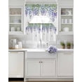 thumbnail image 3 of Wisteria Swag Kitchen Curtains Sets for Windows 24 Inch Length, Purple Flowers Leaves Butterflies Botanical Spring Short Window Curtain Swags Valances and Tiers 3 Piece Set for Cafe/Dining Room, 3 of 5