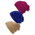 thumbnail image 1 of Bonnet Tricoté pour Femmes Lot de 3 - Vin/camel/royal, 1 of 1