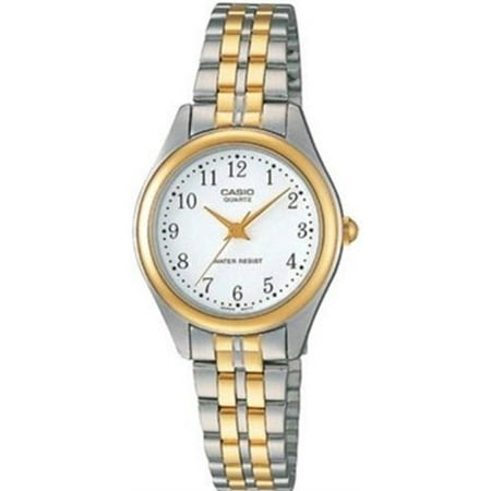 Women's White Dial Two Tone Base Metal