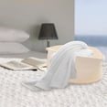 thumbnail image 2 of Cesta organizadora de almacenamiento tejida con cuerda de algodón y asas para ropa sucia. Blanco grande, 2 of 9