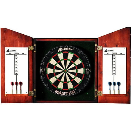 Accudart Solid Pine Dartboard Cabinet Set