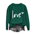 thumbnail image 1 of Penkiiy Día de San Valentín Sudadera para Mujer Lindo Amor Camisetas Corazón Casual de manga larga Camiseta de San Valentín Ropa Tops M Verde, 1 of 4