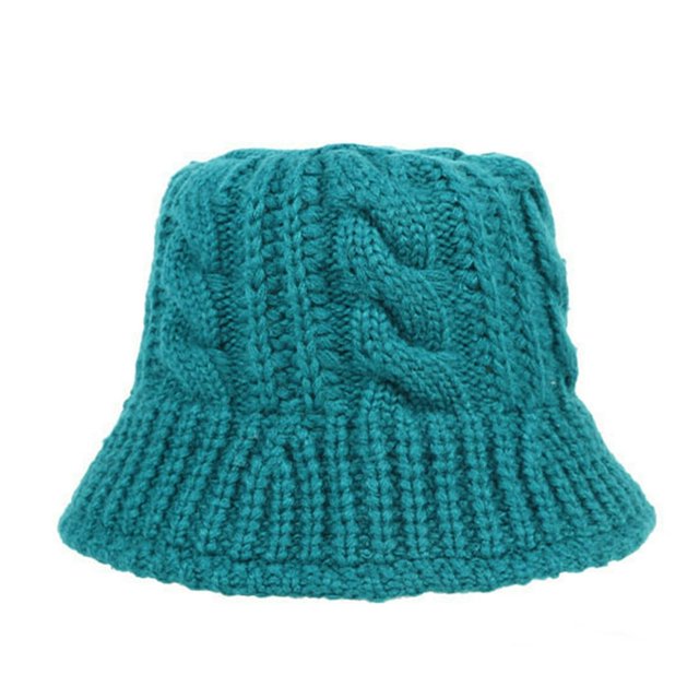 Fisherman Hat Breathable Twist Braid Solid Color Sun Protection Plush Bucket Cap for Winter