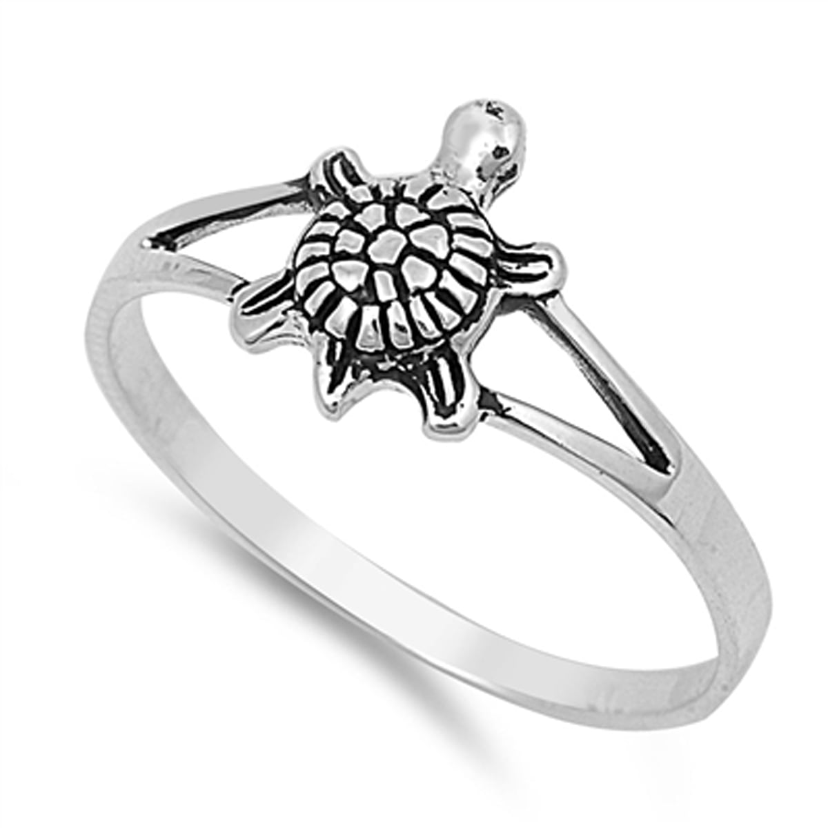 Sterling Silver Elegant Women's Turtle Ring (Sizes 212) (Ring Size 10