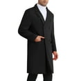 thumbnail image 4 of Overcoat for Men's Double Breasted Notched Collar Warm Winter Business Long Trench Coat with Pockets S Black, 4 of 6