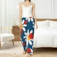 thumbnail image 5 of PISONIC Daisies With Ladybugs Printed Women's Pajama Pants, Comfy Pajama Bottoms With Pockets&Drawstring, 5 of 7