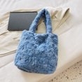 thumbnail image 2 of husxh Soft Plush Solid Portable Travel Purse Women Shoulder Handbags Retro Autumn Winter Clutch Handbag for Ladies Girl Gift, 2 of 9