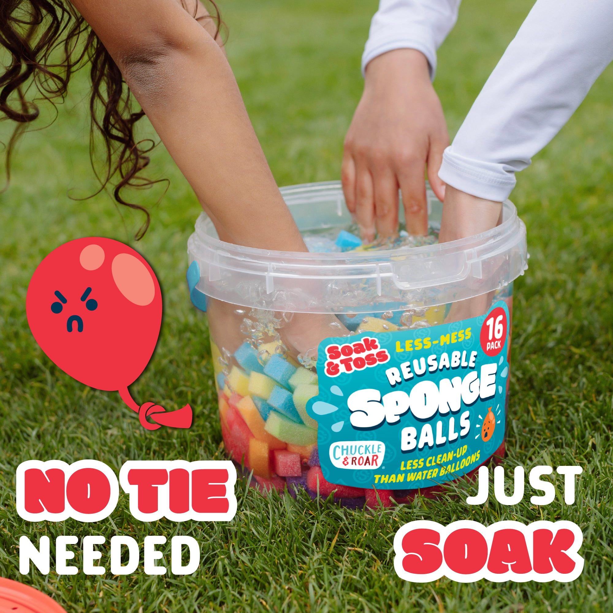 Chuckle & Roar Reusable Sponge Balls Soak & Toss Fun for Children Ages 3+, by Buffalo Games