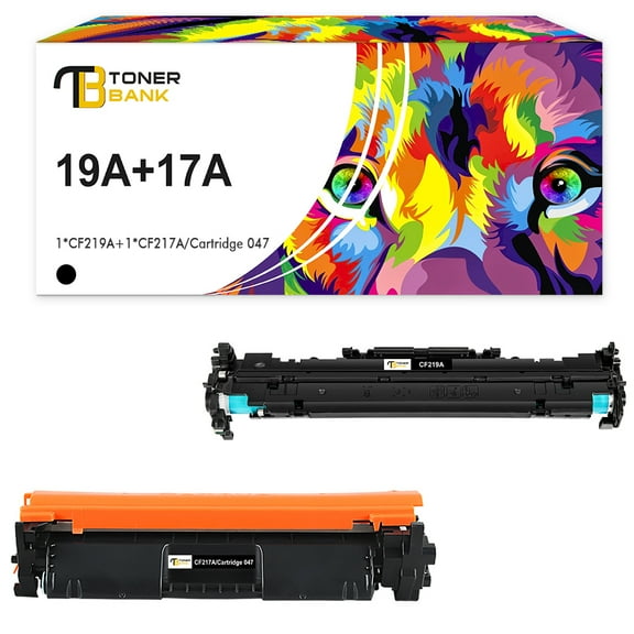Toner Bank 2-Pack Compatible Toner Drum Unit Set for HP CF217A CF219A (1x Toner 1x Drum Unit) Printer Replacement Kit Toner Ink Black