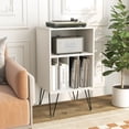 thumbnail image 1 of Giantex Meuble pour Tourne-Disque, Armoire de Rangement pour Disques Vinyles pour Salon, Chambre, Blanc, 1 of 7