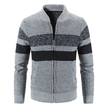 CEHVOM Mens Winter Turtleneck Zipper Long Sleeve Knitted Sweater Top ...