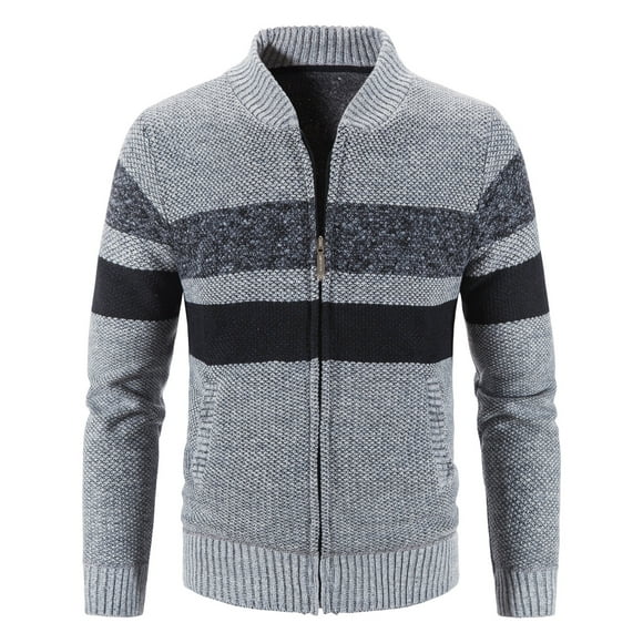 CEHVOM Mens Winter Turtleneck Zipper Long Sleeve Knitted Sweater Top Outwear Coat