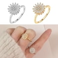 thumbnail image 2 of Relief Spinner Adjustable Open Design Womens Jewelry 925 Silver Gold Gift, 2 of 8
