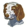 thumbnail image 2 of Brittany Spaniel Dog Face Embroidery Iron On/Sew patch [3" x 3"], 2 of 2