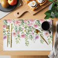 thumbnail image 2 of Pink Green Spring Placemats Set of 8, Floral Eucalyptus Leaves Watercolor Plant Placemats for Dining Table, Place Mats for Kitchen Tabletop, Waterproof Wipeable Dining Table Mats Set, 2 of 9