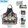 thumbnail image 3 of Ryvnso Gnomes Rose Flower Kitchen Apron Oven Mitts Set Pot Holders, 3 of 6