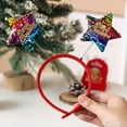 thumbnail image 4 of Horivan 1 Counts Christmas Hair Accessories Headband Festive Glitter Bows for Holiday Parties Women's Christmas Photo Props Long Lasting Plastic Hairband for Seasonal Celebrations, 4 of 6