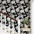 thumbnail image 3 of S4Sassy Peel & Stick Vinyl Wallpaper, Bold Monochrome Bloom Wallpaper Contact Paper Waterproof - Black, 25"X 60", Textured Finish, Removable Wall Covering For Home Decor In Bedrooms, Cabinets, 3 of 9
