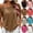 #01 Brown, variant on Sheer Mesh Tops for Women One Shoulder Short Sleeve Blouses Summer Light Thin Beach Vacation Cover Up Tops,S,Black