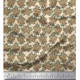 thumbnail image 1 of Soimoi Georgette Viscose Fabric Leaves & Floral Block Printed Fabric 1 Yard 42 Inch Wide, 1 of 3