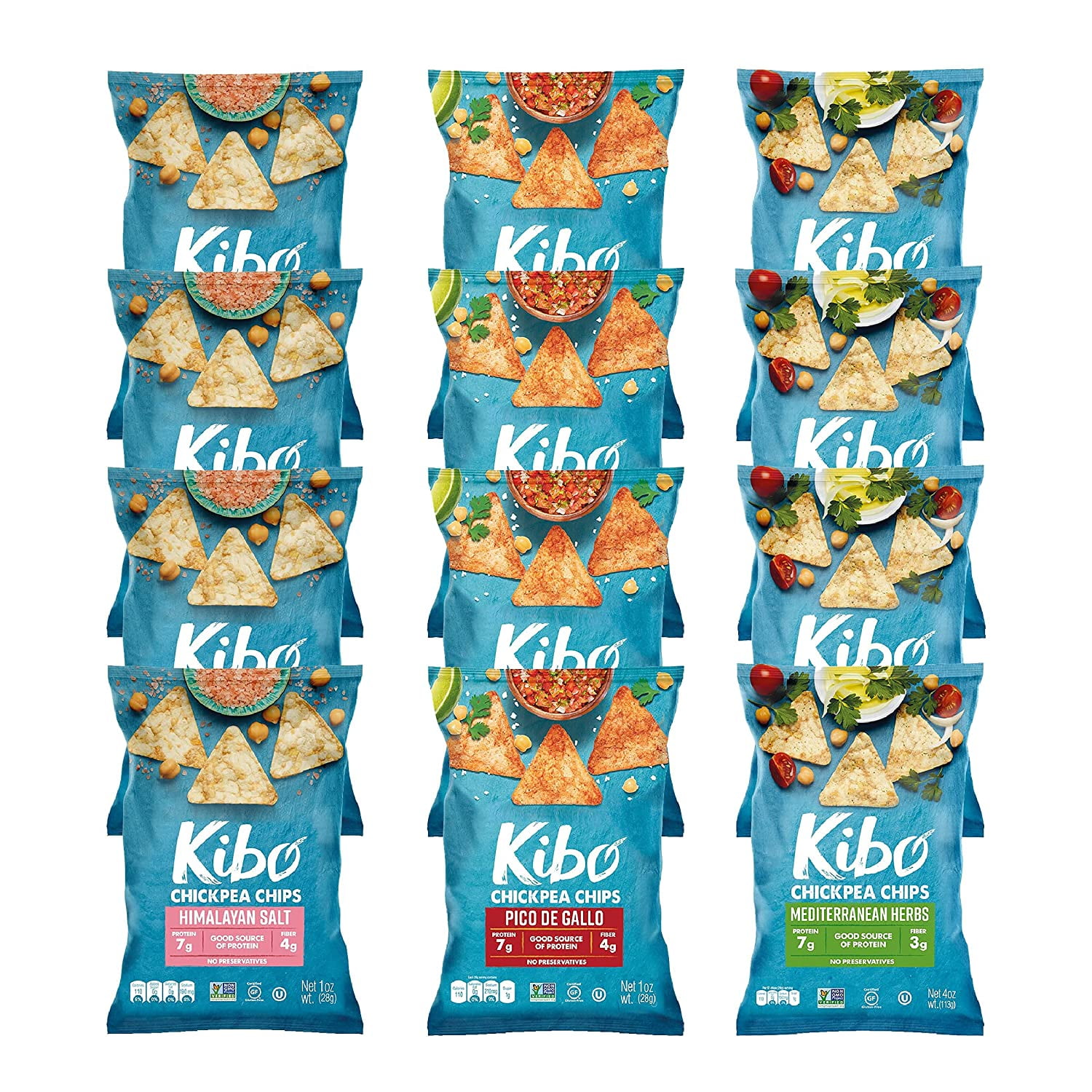 Kibo Chickpea Chips High Protein/Fiber, PlantBased, Cert. Gluten