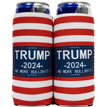 

QualityPerfection Can Cooler Sleeves Slim Neoprene 12oz Can Holder Set of 2 No More Bull