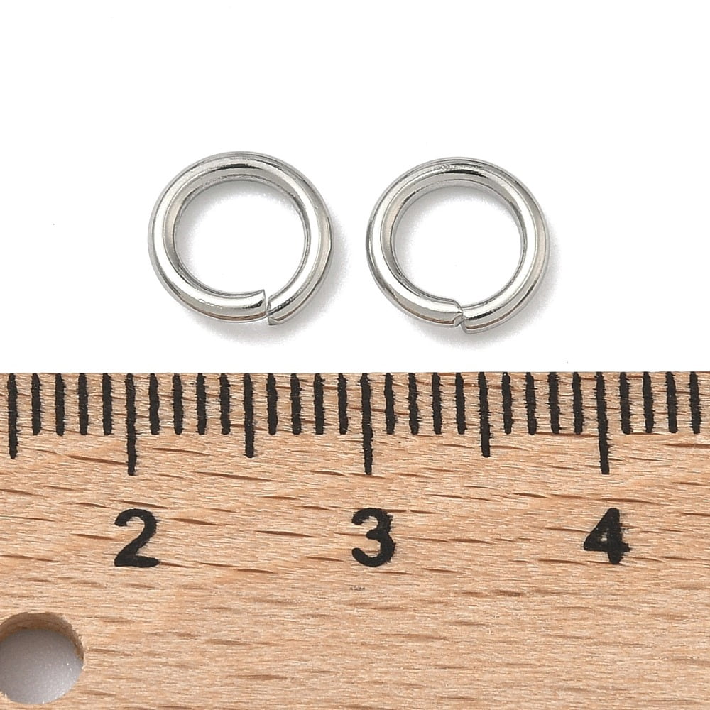 Resistant 304 Stainless Steel Open Jump Rings Round Stainless Steel Color 8x1.3mm 16 Gauge Inner Diameter: 5.4mm
