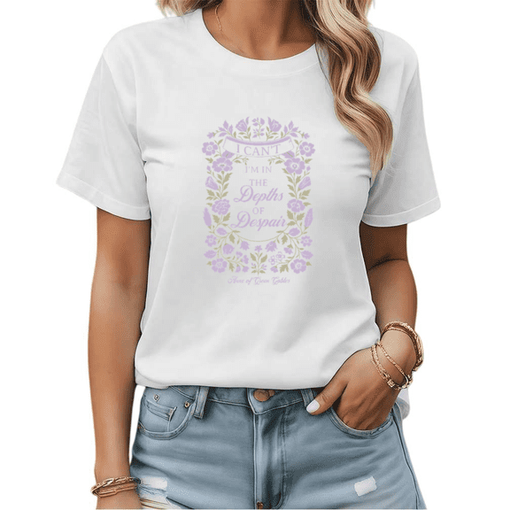 Book Lover Anne of Green Gables Floral Graphic Tees Womans T-shirt Shirts Black White S-5XL Tops