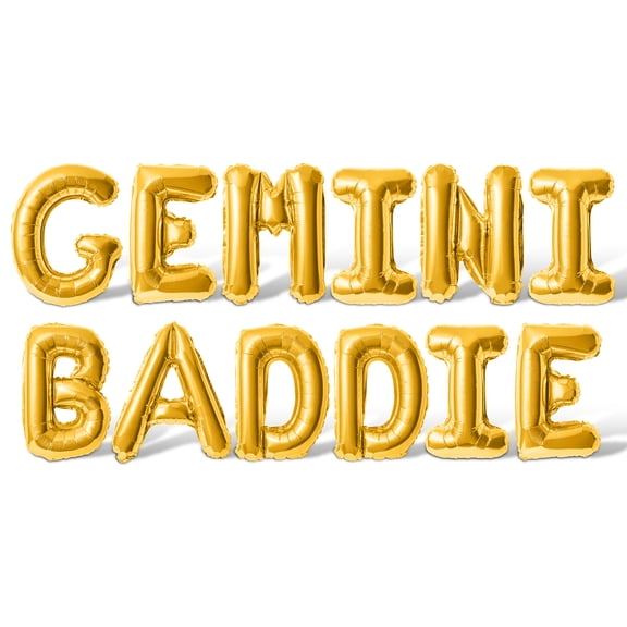 Letter Balloons - GEMINI BADDIE 16" Inch Alphabet Letters Foil Mylar Balloon Gemini Birthday Party Banner (Gold)