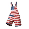 thumbnail image 3 of American Flag Overalls Kids Shorts Patriotic Bib Coveralls Loose Fit Festival Jumpsuit Casual Summer Outfit Fourth of July Clothes for Boys Girls, 3 of 3