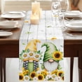 thumbnail image 3 of Table Runners 70 Inches Long Dress Scarves, Spring Gnomes Farmhouse Coffee/Dining/Kitchen Table Decor, Holiday Table Runner, Botanical Yellow Flowers Leaves Wooden Plank 13x70 Inch, 3 of 9