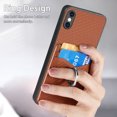 thumbnail image 6 of Carbon Fiber Patterned Case for iPhone XS Max, Wallet case with [360°Rotation Ring Kickstand] Credit Card Holder,PU Leather Shockproof Cover Women Men for iPhone XS Max, Brown, 6 of 8