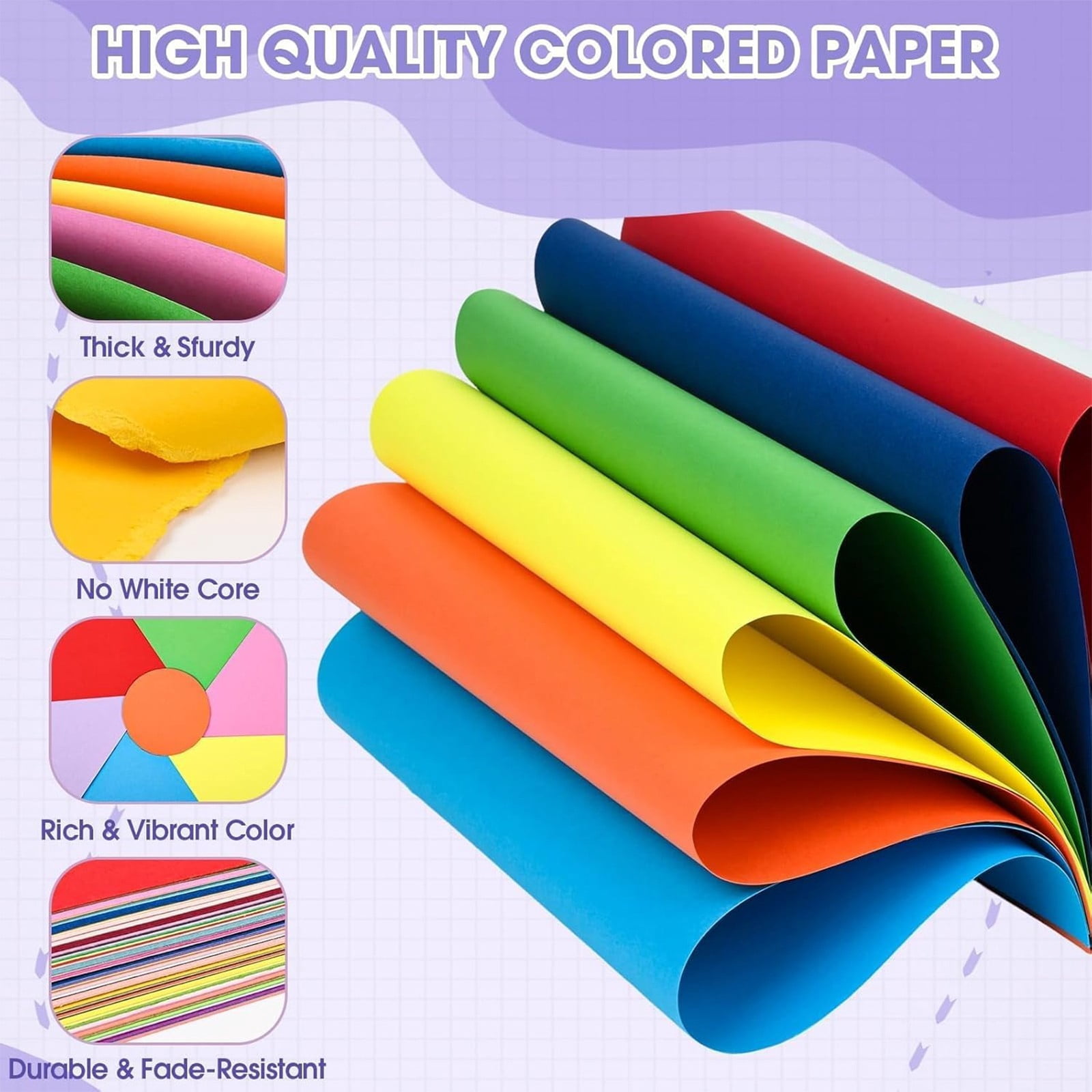 100Sheets Construction Paper,Neon Poster Board,Assorted Colors Construction Paper Card Stock Printer Paper for PrintingCardstock Paper,Color Paper for Diy Crafts(C)