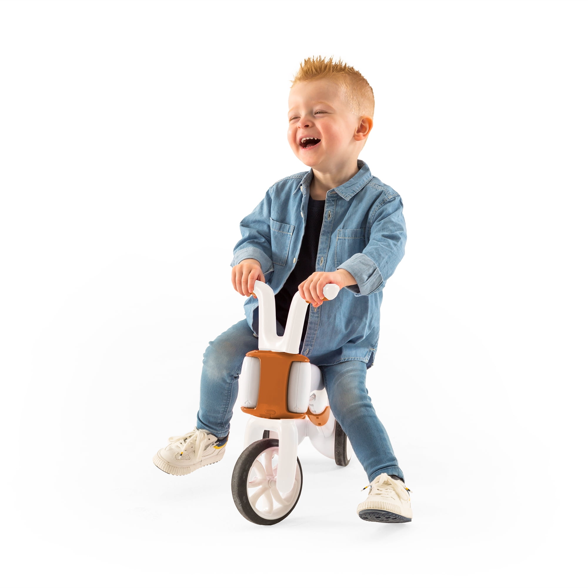 Chillafish Bunzi Gradual Balance Bike and Tricycle,6 inches, 2-in-1 Ride on Toy for 1-3 Years Old, Silent Non-Marking Wheels, Camel