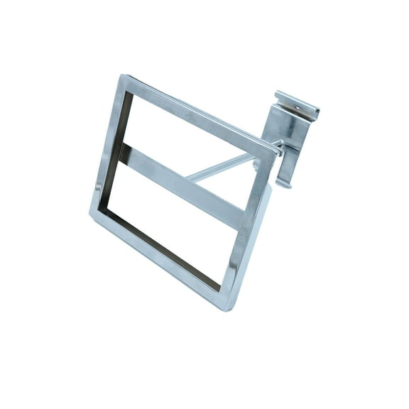 SSWBasics Rectangular Chrome Faceout Sign Holder for Wire Grid - Holds 7"W x 5 ½"H Signs
