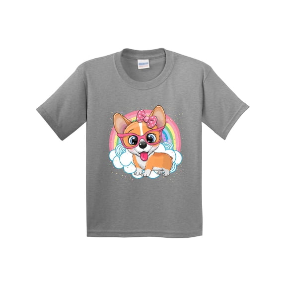 Inktastic Corgi Dog Lover Rainbow Youth T-Shirt