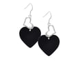 thumbnail image 2 of Delight Jewelry Acrylic 1" Black Heart Open Heart French Earrings, 2 of 4