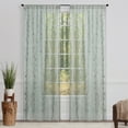 thumbnail image 2 of Chanasya Green Sage Sheer Curtains 2 Panels Set - Embroidered Vine Leaf Patterned Elegant Chic Curtain Panels for Window Living Room Bedroom Kitchen - Light Filtering 96 Inches long Curtain - Sage, 2 of 5