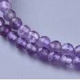 thumbnail image 2 of 3pcs Natural Amethyst Beaded Necklaces with Brass Lobster Claw Clasps Faceted Round Beads, 2 of 3