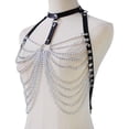 thumbnail image 3 of Accesorios de cadena de cuerpo de metal cinturón de arnés gótico mujeres niñas Punk moda cadena de pecho en capas nocturno juego Yinane cadena de pecho, 3 of 7