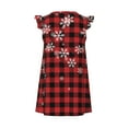 thumbnail image 3 of Lafuoo Red Buffalo Plaid Pattern Girls' Small Flying Sleeve Nightdress, Suitable for Girls' Round Neck Pajamas and Robes-Small, 3 of 9