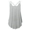 thumbnail image 3 of Women's Loose Fit Flowy V Neck Sexy Pleated Cami Tank Top With Plus Size, 3 of 5