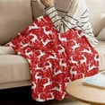 thumbnail image 3 of Flannel Fleece Throw Blanket for Sofa Couch Bed Christmas Elk Red Soft Cozy Lightweight Blanket for Adults/Kids 59x79inch, 3 of 6